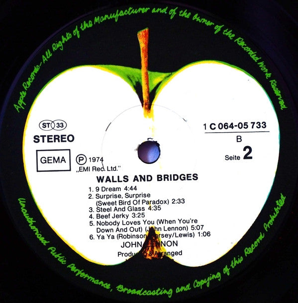 John Lennon : Walls And Bridges (LP, Album, RE)