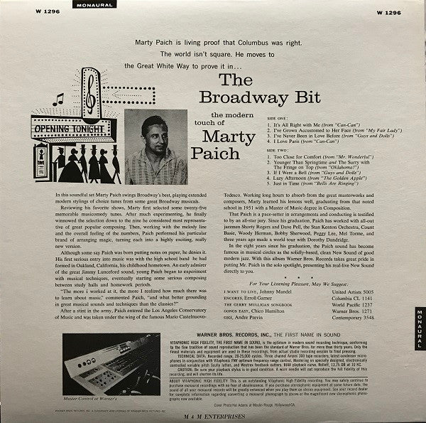 Marty Paich : The Modern Touch Of Marty Paich - The Broadway Bit (LP, Album, Mono, RE)