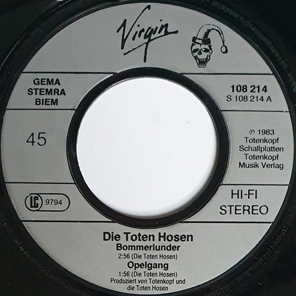 Die Toten Hosen : Bommerlunder / Opel Gang (7", Single, RE)