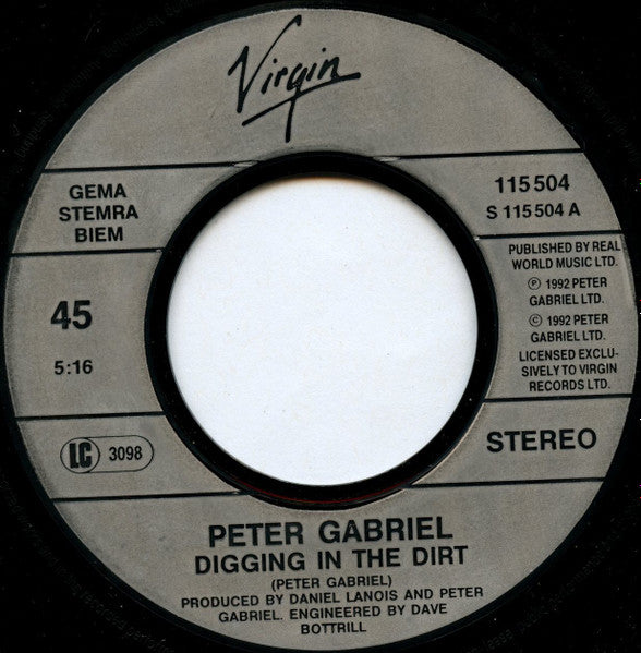 Peter Gabriel : Digging In The Dirt (7", Single)