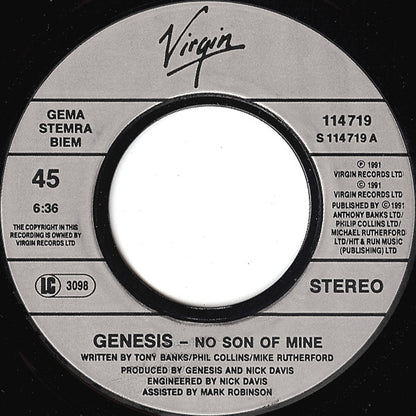 Genesis : No Son Of Mine (7", Single)