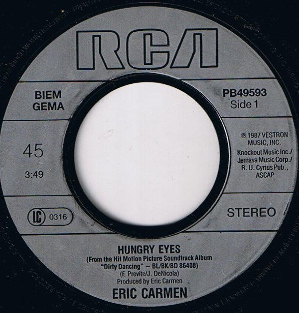 Eric Carmen : Hungry Eyes (7", Single)
