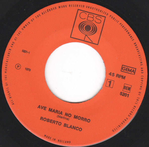Roberto Blanco : Ave Maria No Morro (7", Single)