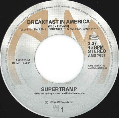 Supertramp : Breakfast In America (7", Single)