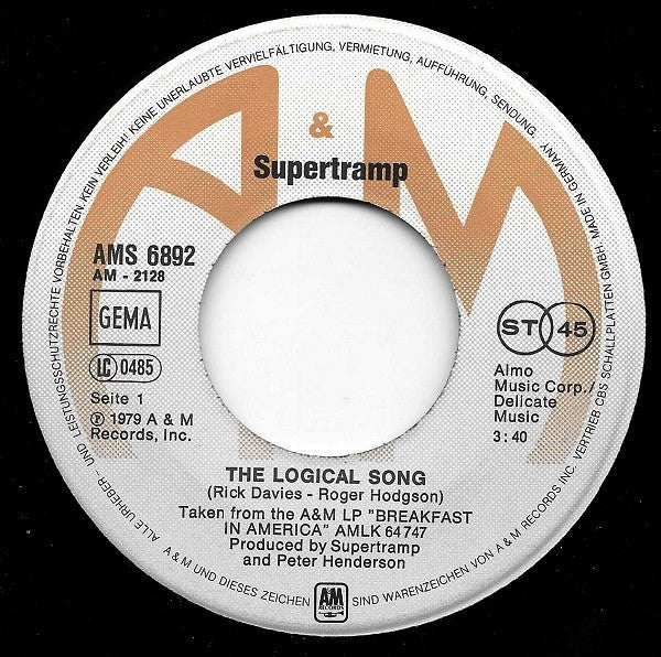 Supertramp : The Logical Song (7", Single)
