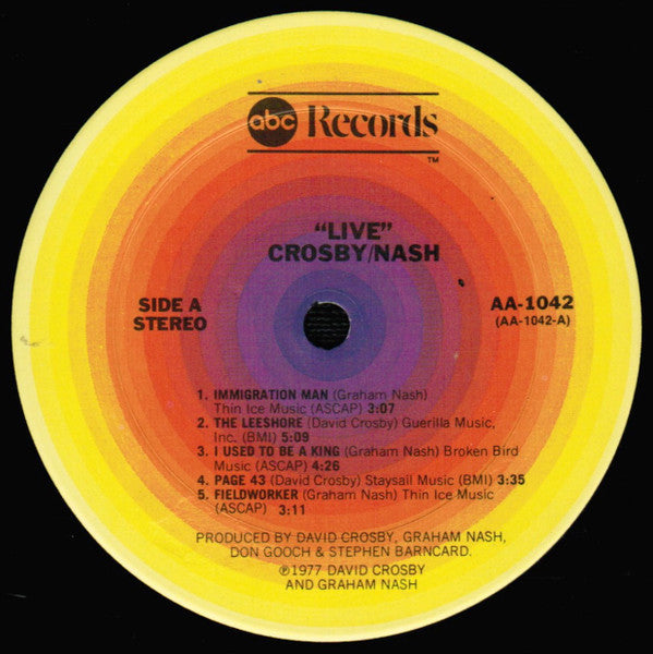 Crosby & Nash : Live (LP, Album, Ter)