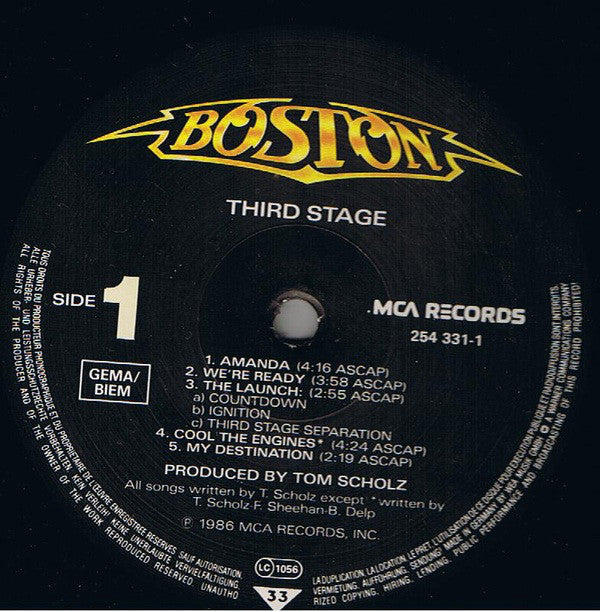 Boston : Third Stage (LP, Album, Gat)