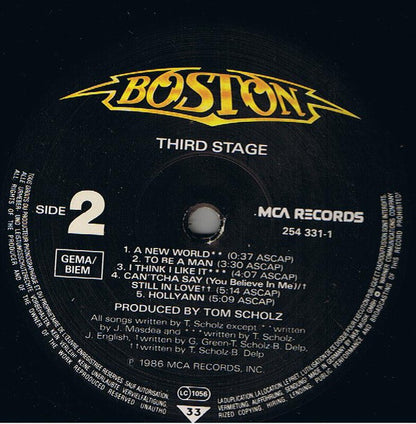 Boston : Third Stage (LP, Album, Gat)