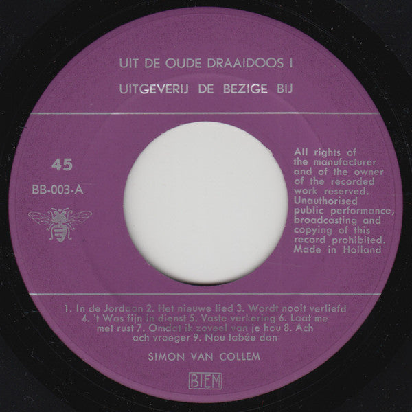 Various : Uit De Oude Draaidoos (7", EP)