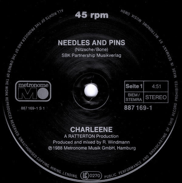 Charleene : Needles And Pins (12", Maxi)