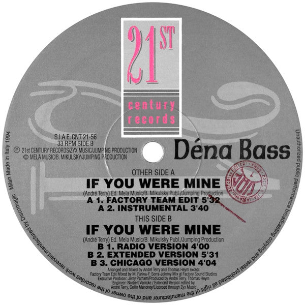 Déna Bass : If You Were Mine (12")