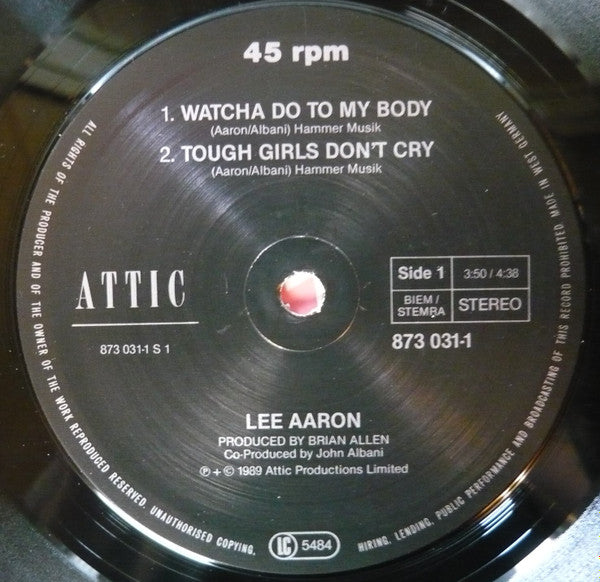 Lee Aaron : Watcha Do To My Body (12", Maxi)