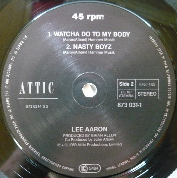 Lee Aaron : Watcha Do To My Body (12", Maxi)