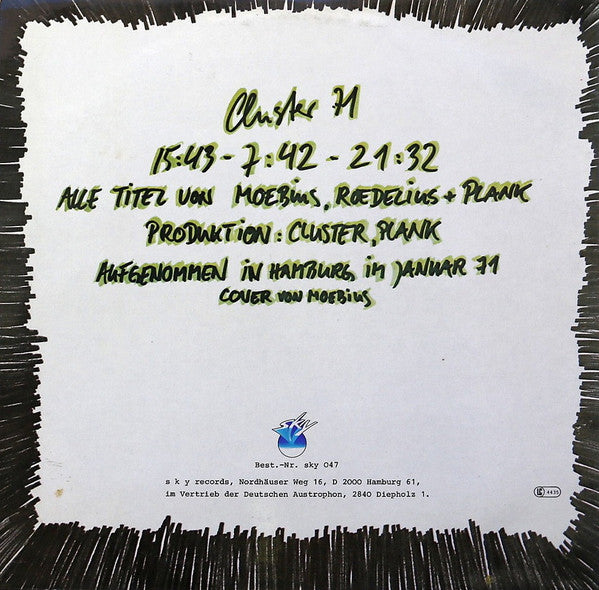 Cluster : Cluster '71 (LP, Album, RE)