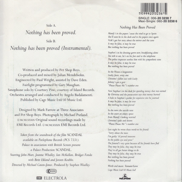 Dusty Springfield : Nothing Has Been Proved (7", Single)
