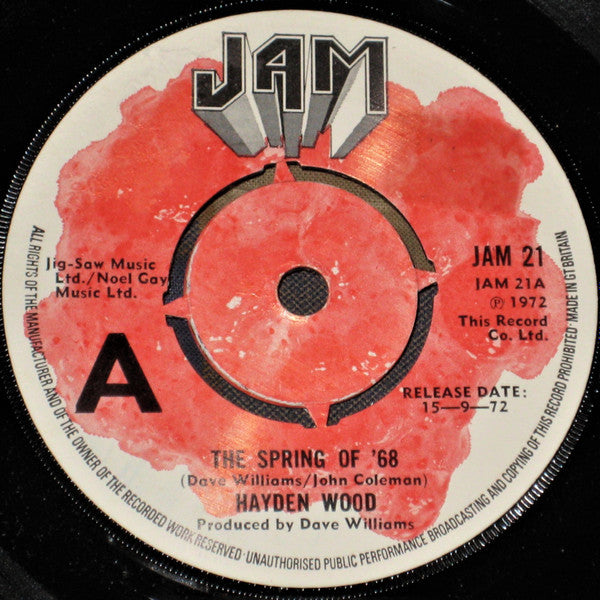 Hayden Wood : The Spring Of '68 (7", Single, Promo)