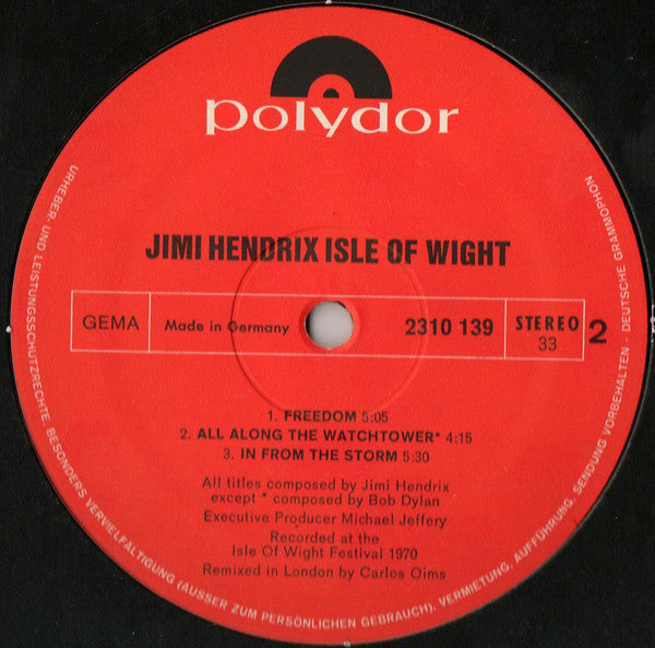 Jimi Hendrix : Isle Of Wight (LP, Album, 1st)