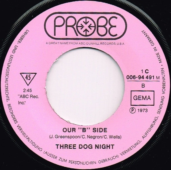 Three Dog Night : Shambala (7", Single, Mono)