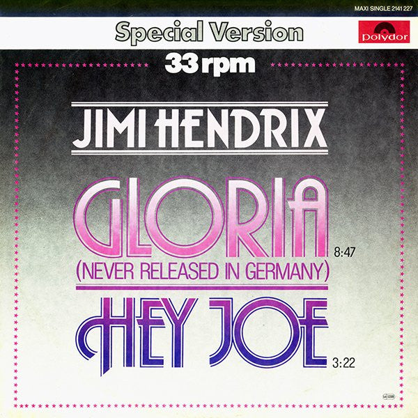 Jimi Hendrix : Gloria / Hey Joe (12", Maxi)