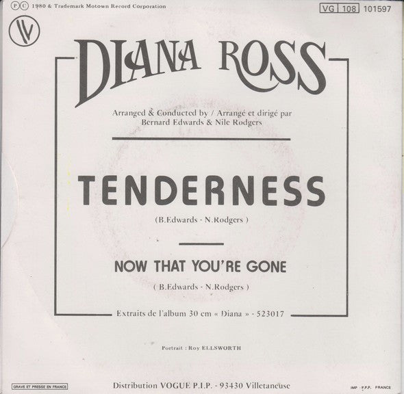 Diana Ross : Tenderness (7", Single)