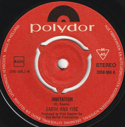 Earth And Fire : Invitation (7", Single, 3-P)