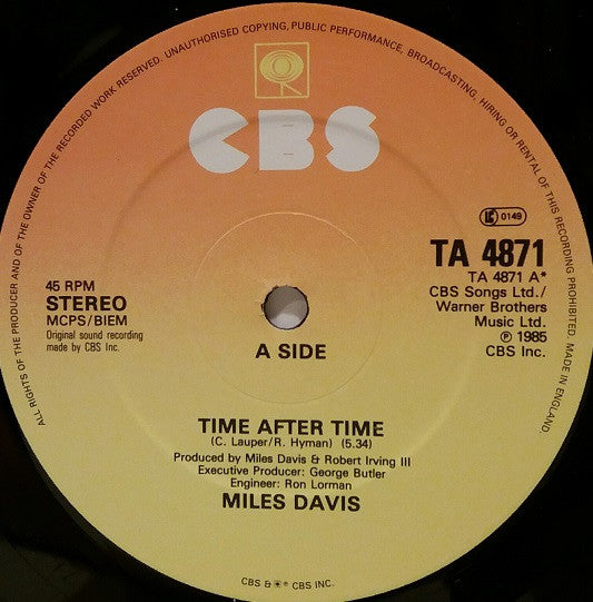 Miles Davis : Time After Time (12")