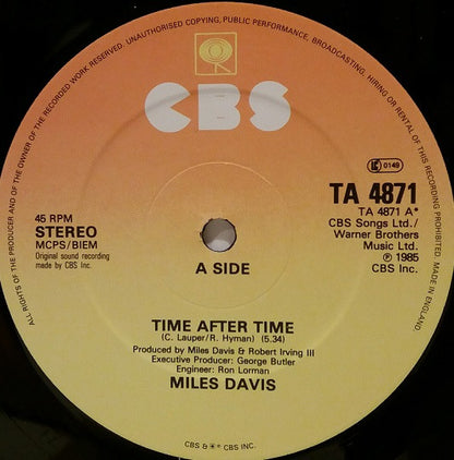 Miles Davis : Time After Time (12")
