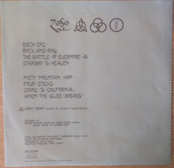 Led Zeppelin : Untitled (LP, Album, RE, Gat)
