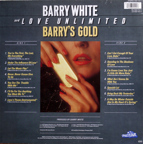 Barry White And Love Unlimited : Barry's Gold (LP, Comp)