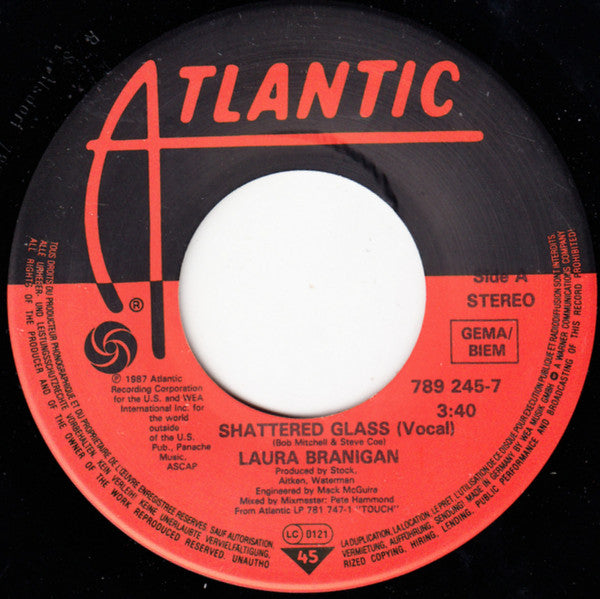Laura Branigan : Shattered Glass (7", Single)