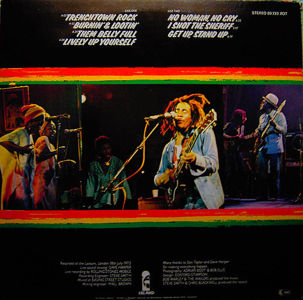 Bob Marley & The Wailers : Live! (LP, Album, RE)