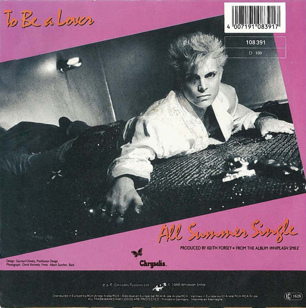 Billy Idol : To Be A Lover (7", Single)