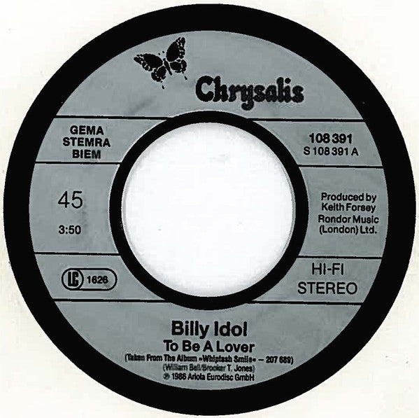 Billy Idol : To Be A Lover (7", Single)
