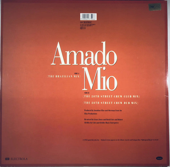 Grace Jones : Amado Mio (12", Maxi)