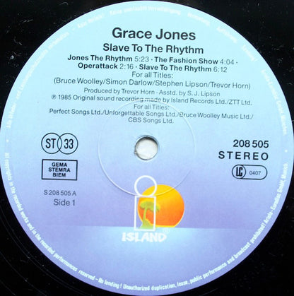 Grace Jones : Slave To The Rhythm (LP, Album, RE)
