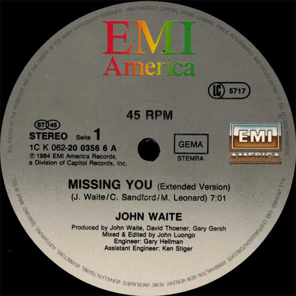 John Waite : Missing You (12")