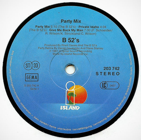The B-52's : Party Mix! (LP, MiniAlbum, M/Print, Mixed)