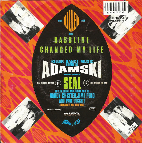 Adamski : Killer (7", Single, Lar)