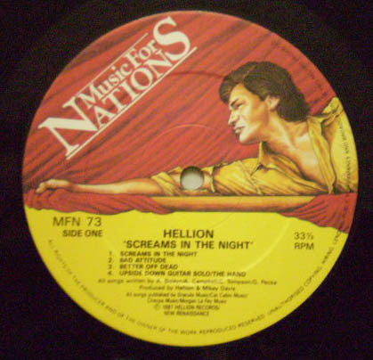 Hellion : Screams In The Night (LP, Album)