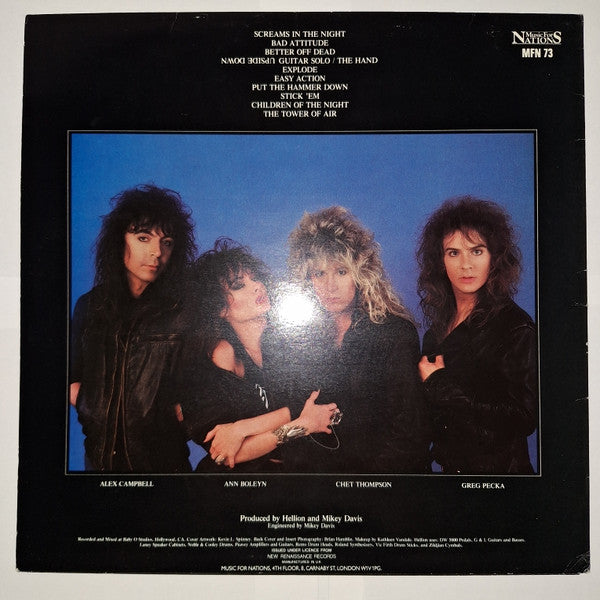 Hellion : Screams In The Night (LP, Album)
