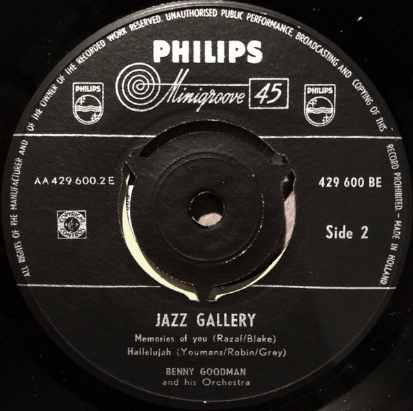 Benny Goodman And His Orchestra : Jazz Gallery (7", EP)