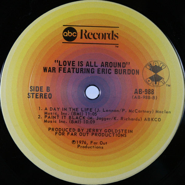 War Featuring Eric Burdon* : Love Is All Around (LP, Album, Pit)
