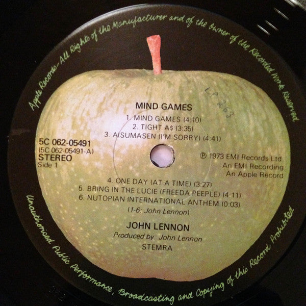 John Lennon : Mind Games (LP, Album, RP)
