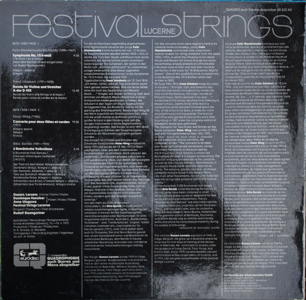 Festival Strings Lucerne, Rudolf Baumgartner : Festival Strings Lucerne (LP, Quad)