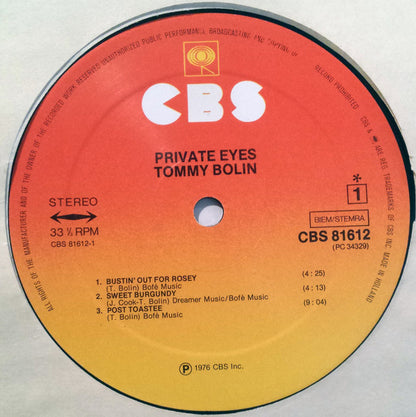 Tommy Bolin : Private Eyes (LP, Album)