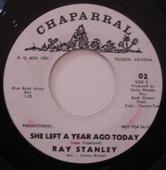Ray Stanley (3) : This Is My World / She Left A Year Ago Today (7", Promo)