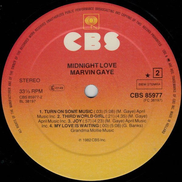 Marvin Gaye : Midnight Love (LP, Album)