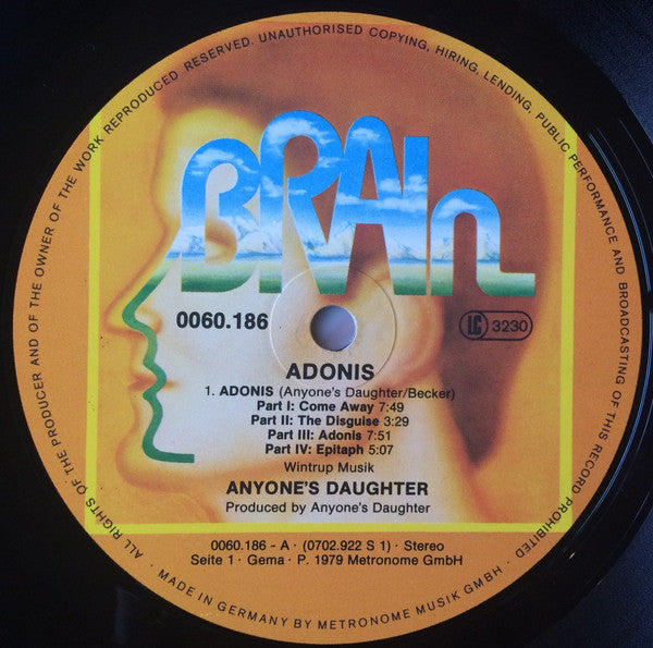 Anyone's Daughter : Adonis (LP, Album)