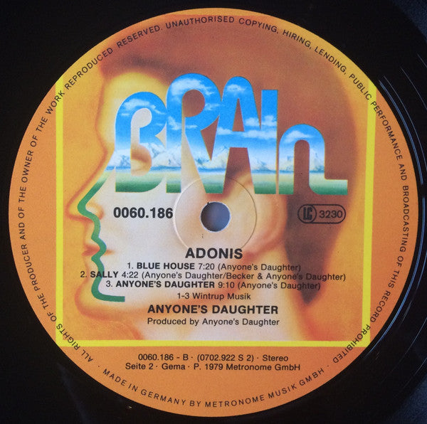 Anyone's Daughter : Adonis (LP, Album)