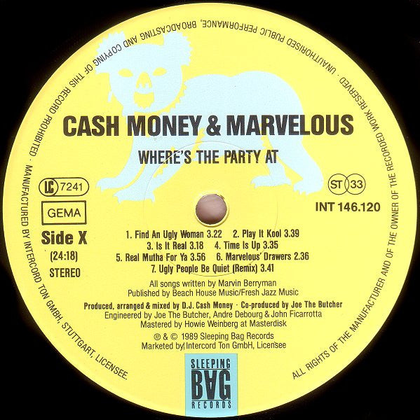 Cash Money & Marvelous : Where's The Party At? (LP, Album)